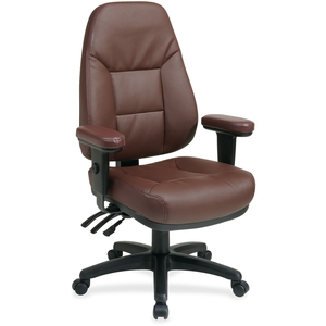 Office Star Products EC4300-EC4 High-Back Chair, 27-1/4"x27-1/2"x49", Burgundy Leather by Office Star