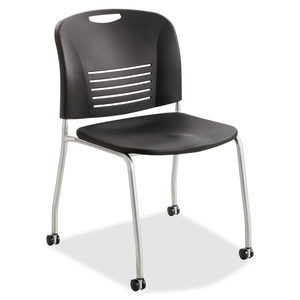 Stack Chairs, w/Casters, 22-1/2"x19-1/2"x32-1/2", 2/CT, BK by Safco