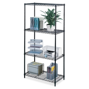 Safco Products 5285BL 4 Shelves Starter Unit,4 Posts,1250 lbs/Shelf,36"x18"x72",BK by Safco