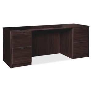 Dbl Ped Credenza, 66"x24"x29", Espresso by Lorell