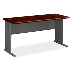 The HON Company 66577NS Desk, 60"x24"x29-1/2", Mahogany/Charcoal by HON