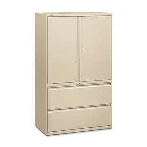 The HON Company 895LSL Lateral File,w/ Storage,2-drawer,42"x19-1/4"x67",Putty by HON
