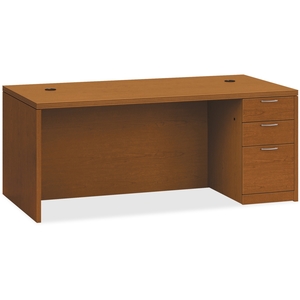 The HON Company 115895RACHH Right Pedestal Desk, 72"x36"x29-1/2", Bourbon Cherry by HON