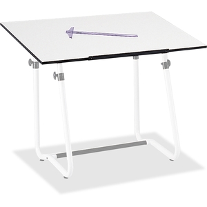 HOUSE OF DOOLITTLE 3960 Drawing Table Base, 32-1/4"x27-1/2"x31-1/4"to47", White by Safco