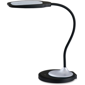 Lorell Furniture 21597 Table Lamp, LED, USB Charger, Silver by Lorell