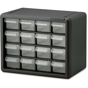 Genuine Joe 10116 Plastic Storage Cabinet, 16-Draw, 6-3/8"x10-1/2"x8-1/2", GY by Akro-Mils