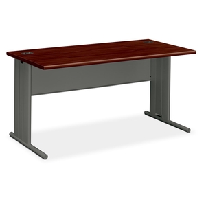 The HON Company 66571NS Desk, 60"x29-1/2"x29-1/2", Mahogany/Charcoal by HON