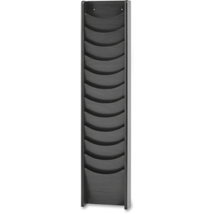 Buddy Products 6124 Literature Rack, 12-Pckt, 11"x3-3/4"x48", Black by Buddy