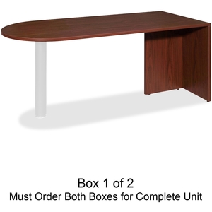 Lorell Furniture 69379 Peninsula, Box 1/2, 72"x36"x29-1/2", Mahogany by Lorell