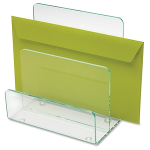 Lorell Furniture 80659 Mini Paper Sorter, 6"x3-1/2"x6-1/2", Clear/Green by Lorell