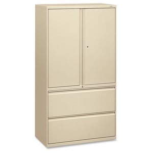 The HON Company 885LSL Lateral File,w/ Storage,2-drawer,36"x19-1/4"x67",Putty by HON