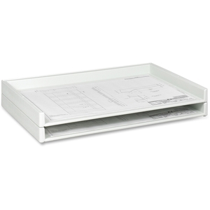 Safco Products 4897 Stacking Trays, 40 lb Capacity, 39"x26"x3", White by Safco