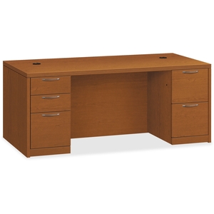 The HON Company 115890ACHH Double Pedestal Desk, 72"x36"x29-1/2", Bourbon Cherry by HON