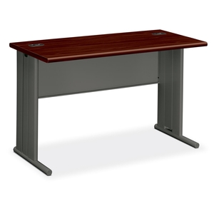 The HON Company 66557NS Desk, 48"x24"x29-1/2", Mahogany/Charcoal by HON