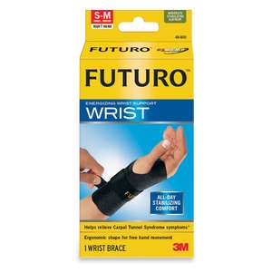 3M 48400EN Energizing Wrist Support, S/M, Right Hand, Black by Futuro