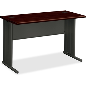 The HON Company 66551NS Desk, 48"x29-1/2"x29-1/2",Mahogany/Charcoal by HON