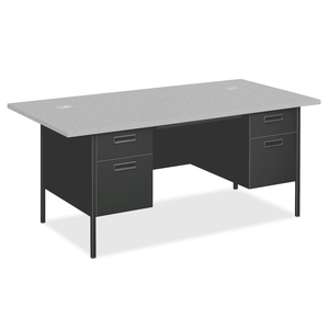 The HON Company P3276G2S Double Pedestal Desk, w/Overhang, 72"x36"x29-1/2", GRAY/CCL by HON