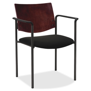 Lorell Furniture 89059 Guest Chair w/Arms, 23"x18-1/2"x31-1/2", Mahogany by Lorell
