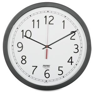 National Industries For the Blind 6645016238824 Movement Wall Clock, Plastic Body, 16.5", Black by SKILCRAFT