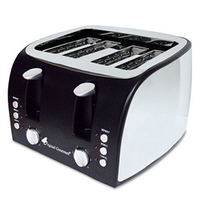 4-Slice Multi-Function Toaster with Adjustable Slot Width, Black/Stainless Steel by ORIGINAL GOURMET FOOD COMPANY