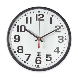 National Industries For the Blind 6645-01-557-3153 Selfset Wall Clock,w/Hardware, 9" Diameter, BK Frm/WH Face by SKILCRAFT