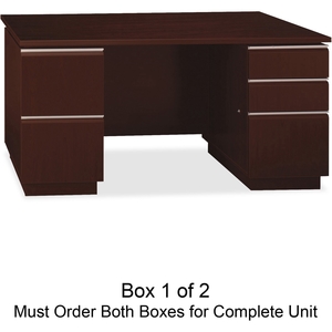 Bush Industries, Inc 50DDP60A1CS Dble Ped Desk,1 of 2,59-1/2"x29-3/8"x29-5/8",Hrv CY by Bush Business Furniture