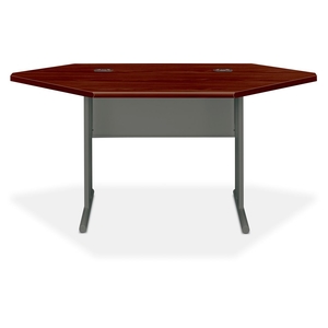 The HON Company 66282NS Corner Desk, 66"x36"x29-1/2", Mahogany/Charcoal by HON