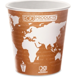 Eco-Products, Inc EPBHC10WAPK Hot Cup, 10oz, 50/PK, World Art/Orange by Eco-Products