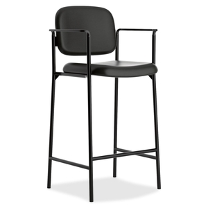 The HON Company VL636SB11 Cafe Stool Chair, 23-1/4"x21-1/4"x43-3/4", 2/CT, BK Leather by Basyx by HON