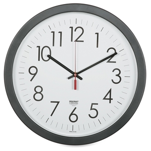 National Industries For the Blind 6645016237483 Wall Clock, Plastic Body, 14.5", Black by SKILCRAFT