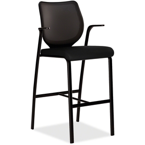 Cafe Height Stool, 25"x24-1/2"x46-1/2", Black by HON