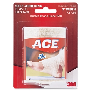 3M 207461 Athletic Support Wrap, 3" W, Self-Adhering, Tan by Ace