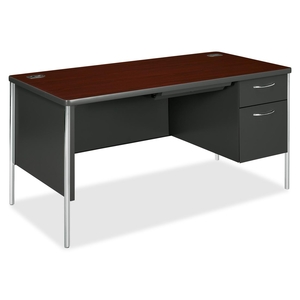 The HON Company 88263RNS Single Desk,w/ Right Box/File,60"x30"x29-1/2",Mahogany/CCL by HON