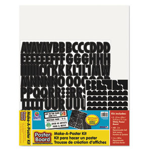 Make-A-Poster Board Kit, 22" x 28", White, 143 Letters/Numbers by PACON CORPORATION