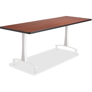 Safco Products 2087CY Fixed T-Leg Table, 60" x 24", Cherry by Safco