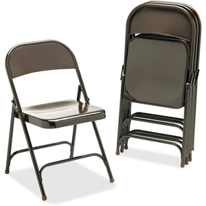 VIRCO, INC. 16213M Metal Folding Chairs, Mocha, 4 Per Carton (VIR16213M) by Virco