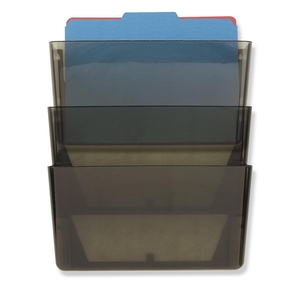 OFFICEMATE INTERNATIONAL CORP. 21421 Wall File, 14-1/2"x13"x4-1/10", Letter, 3/BX, Smoke by OIC