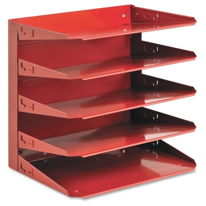 MMF INDUSTRIES 26425L007 5 Tier Horizontal Organizer Red by Steelmaster