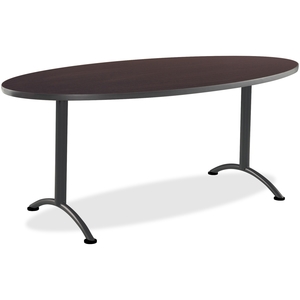 ICEBERG ENTERPRISES, LLC 69424 Sit-to-Stand Table, Oval, 30"x36"x72", 3 Height Set, Walnut by Iceberg