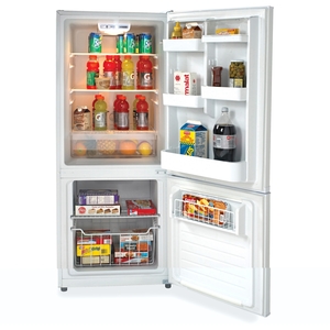 Avanti Products FFBM102D0W Bottom Freezer Refrigerator, 9.2 Cf, 24-1/4"X24-1/4"X60", We by Avanti