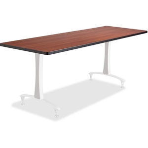 Safco Products 2088CY Fixed T-Leg Table, 72" x 24", Cherry by Safco