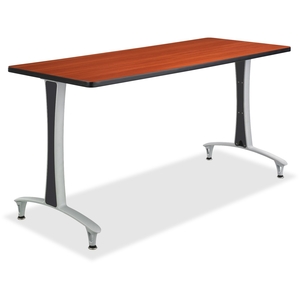 Safco Products 2095CYSL Table With T-Legs/Glides, 60"x24'x29", Cherry Top/Silver by Safco