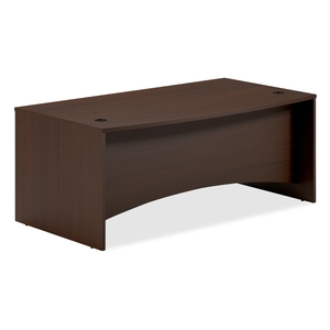 Mayline Group BTBD7239LDC Bow Front Desk, 72"x39"x29", Mocha by Mayline