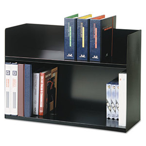 MMF INDUSTRIES 26423BRBK Two-Tier Book Rack, Steel, 29 1/8 x 10 3/8 x 20, Black by MMF INDUSTRIES