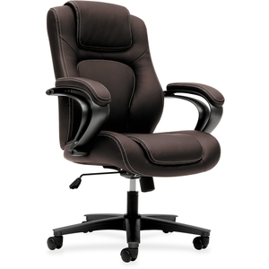 The HON Company VL402EN45 High Back Exec Chair, 26"X28"X43-1/4", Brown by Basyx by HON