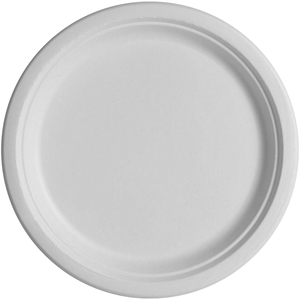 Savannah Corp NAHP005 Bagasse Round Plate,10", 125/PK, White by NatureHouse