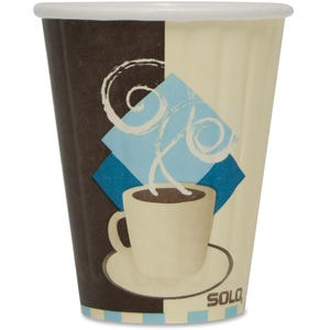 SOLO Cup Company Duo Shield Insulated Paper Hot Cups, Paper, 8 oz., Tuscan Design, 50/Pack by Solo