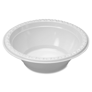 Tablemate Products, Inc 5244WH 5 Oz Plastic Bowl, Reusable/Disposable, 125/PK, White by Tablemate