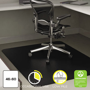 Deflecto Corporation CM11442FBLK EconoMat Occassional Use Chair Mat for Low Pile, 46 x 60, Black by DEFLECTO CORPORATION