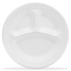 Dart Container Corporation 9CPWCR Plate,Foam,3Comp,Whi,9" by Dart